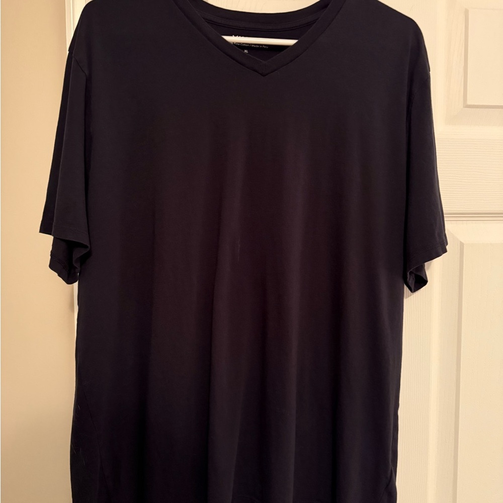 Vince Black Short Sleeve V Neck Prima Tee